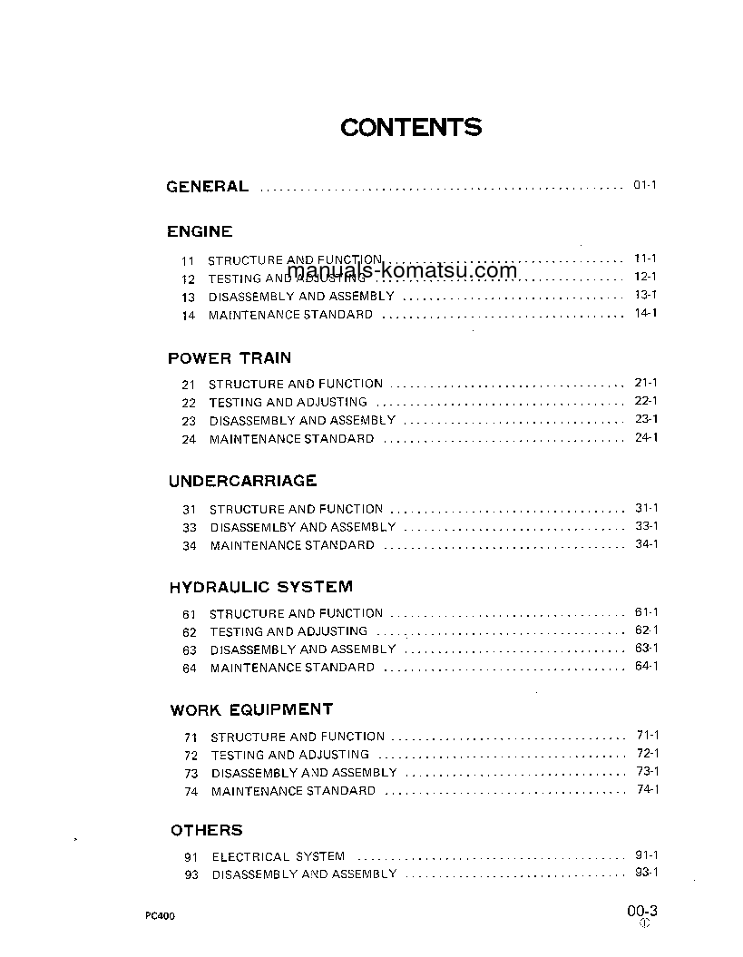 Protected: PC400LC-1(JPN) S/N 10124-UP Shop (repair) manual (English)