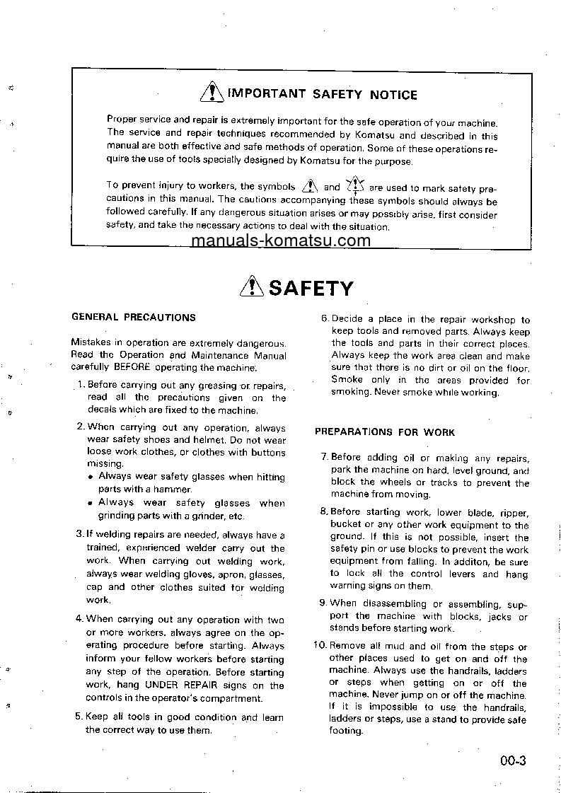 Protected: PW150-1(JPN) S/N 1001-UP Shop (repair) manual (English)