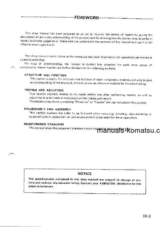 Protected: PW05-1(JPN) S/N 1001-UP Shop (repair) manual (English)