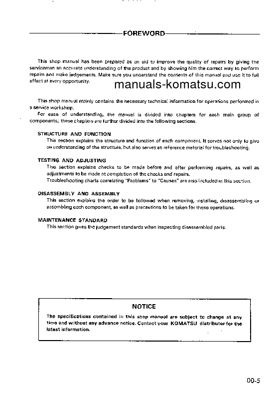 Protected: PC07-1(JPN) S/N 10001-UP Shop (repair) manual (English)