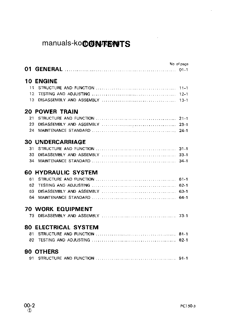Protected: PC150LC-3(JPN) S/N 3001-UP Shop (repair) manual (English)