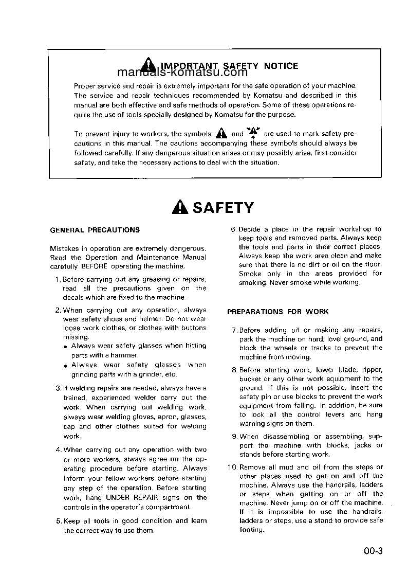 Protected: PC03-1(JPN) S/N 1001-UP Shop (repair) manual (English)