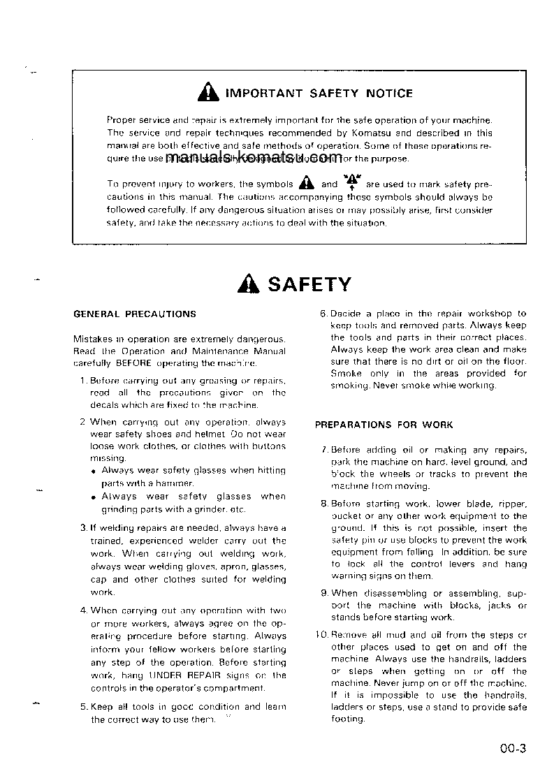 Protected: PC1600-1(JPN) S/N 10001-UP Shop (repair) manual (English)