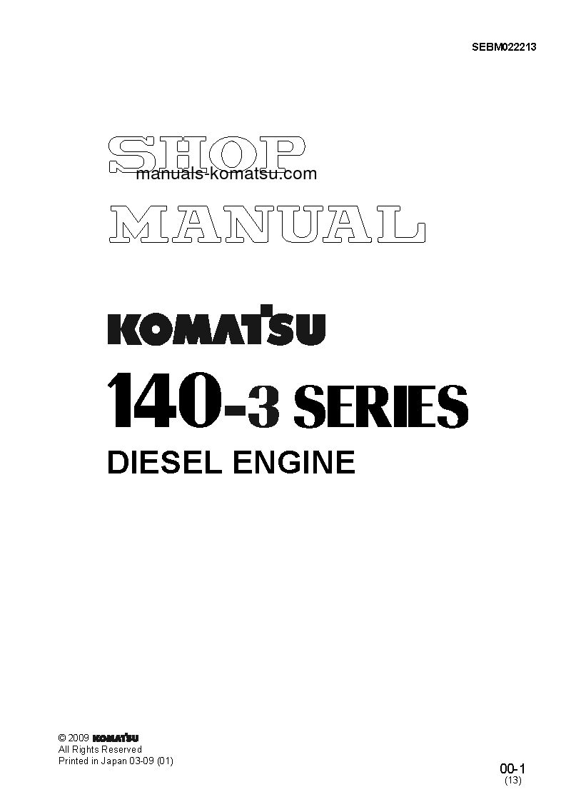 SA6D140E-3(JPN) S/N 5680-UP Shop (repair) manual (English)
