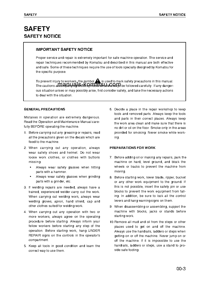 Protected: SA6D140E-3(JPN) S/N 5680-UP Shop (repair) manual (English)