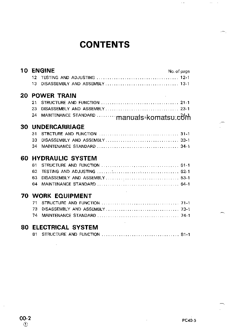 Protected: PC40-5(JPN) S/N 8501-UP Shop (repair) manual (English)