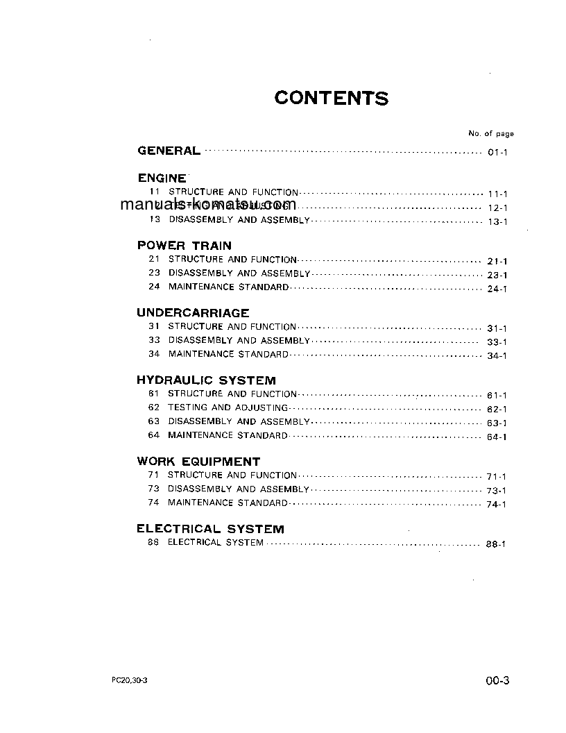 Protected: PC30-3(JPN) S/N 2601-6000 Shop (repair) manual (English)