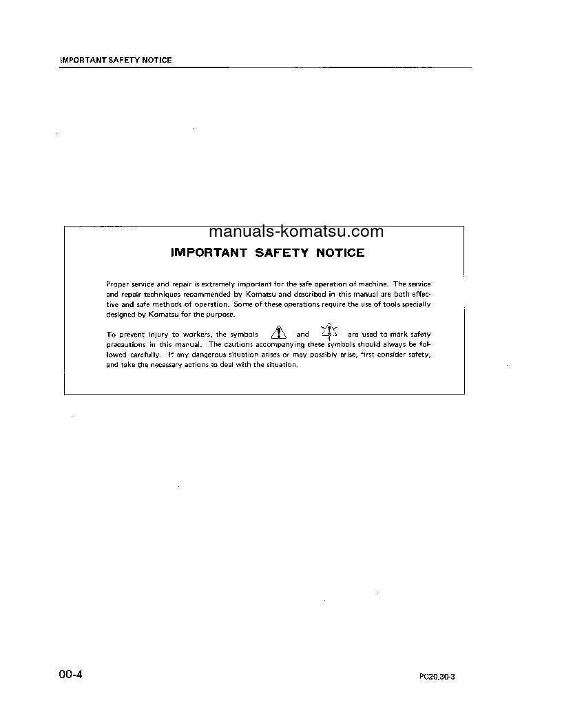 Protected: PC30-3(JPN) S/N 2601-6000 Shop (repair) manual (English)