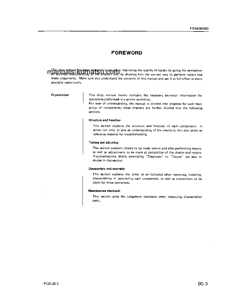 Protected: PC30-3(JPN) S/N 2601-6000 Shop (repair) manual (English)