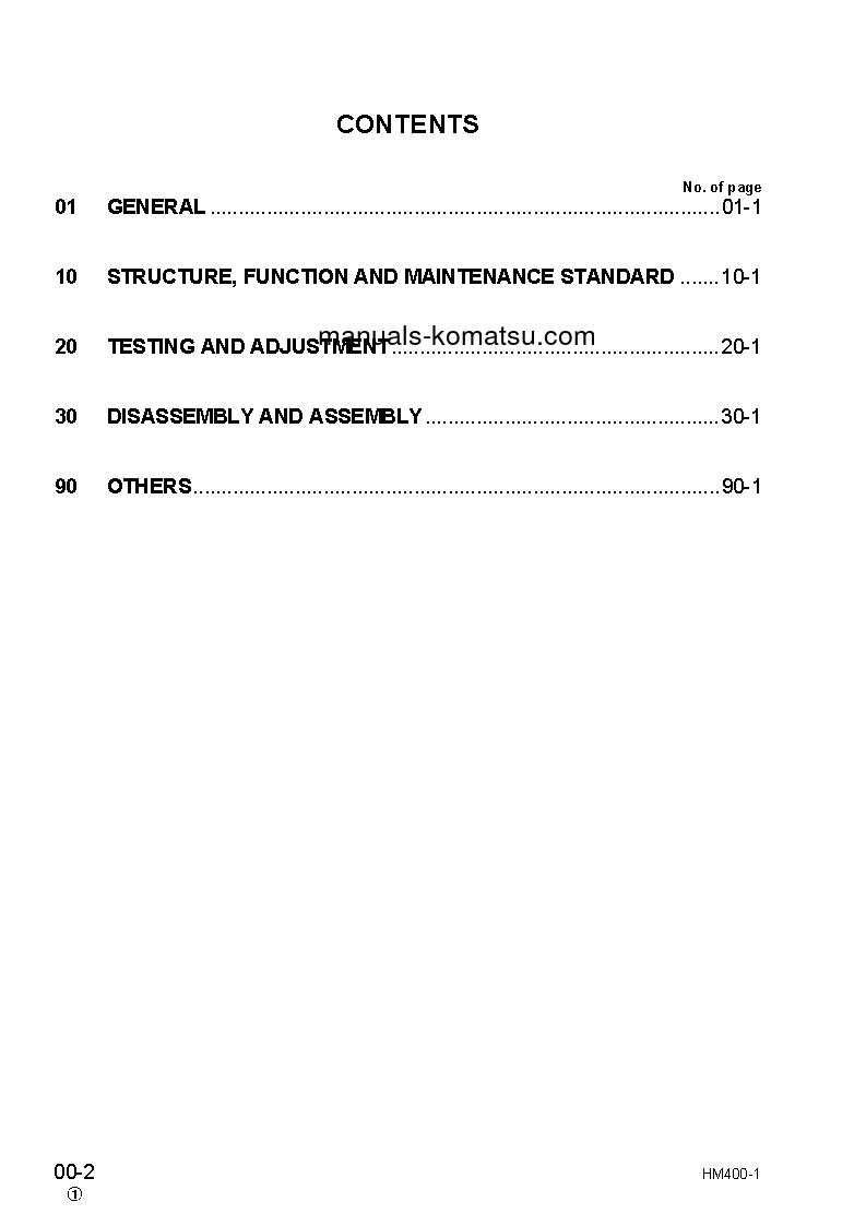 Protected: HM400-1(JPN) S/N 1001-UP Shop (repair) manual (English)