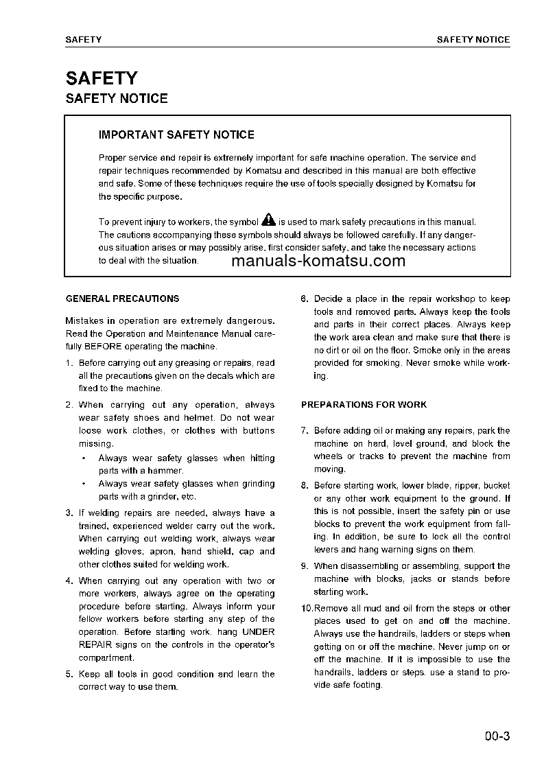 Protected: D375A-5(JPN) S/N 18001-UP Shop (repair) manual (English)