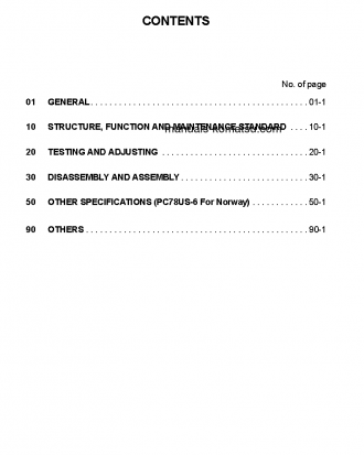 PC78US-6(JPN) S/N 4001-UP Shop (repair) manual (English)