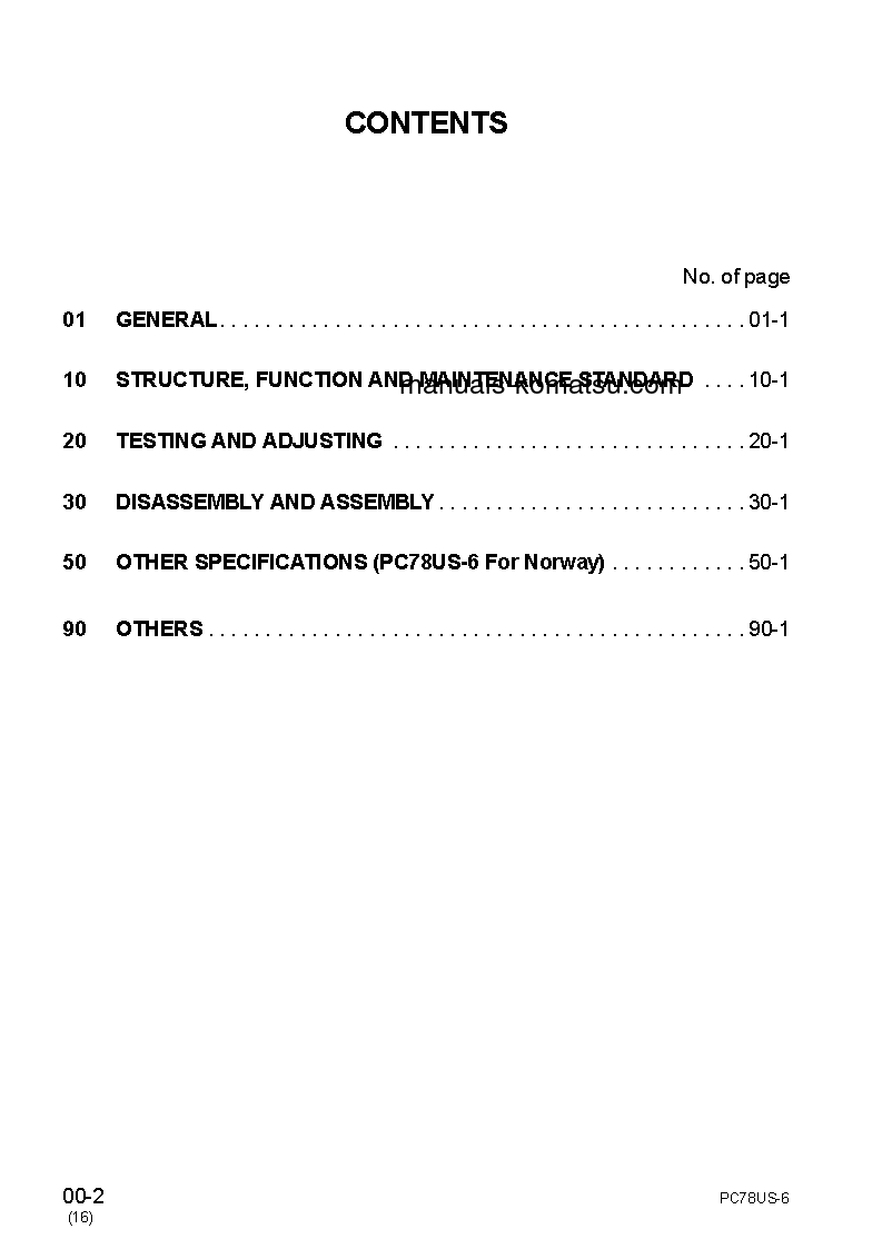 Protected: PC78US-6(JPN)-FOR N. AMERICA S/N 4001-UP Shop (repair) manual (English)