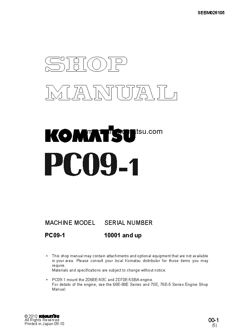 MX09(JPN) S/N 8001-UP Shop (repair) manual (English)