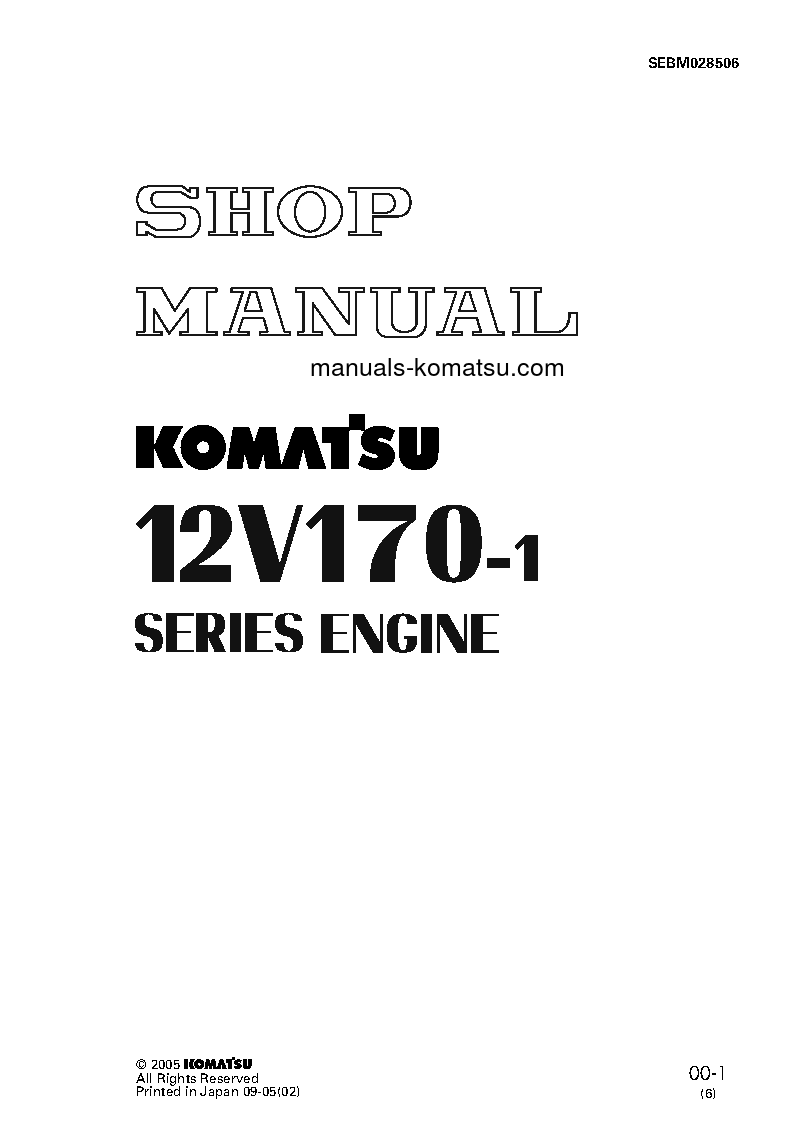 12V170-1 SERIES(JPN) Shop (repair) manual (English)