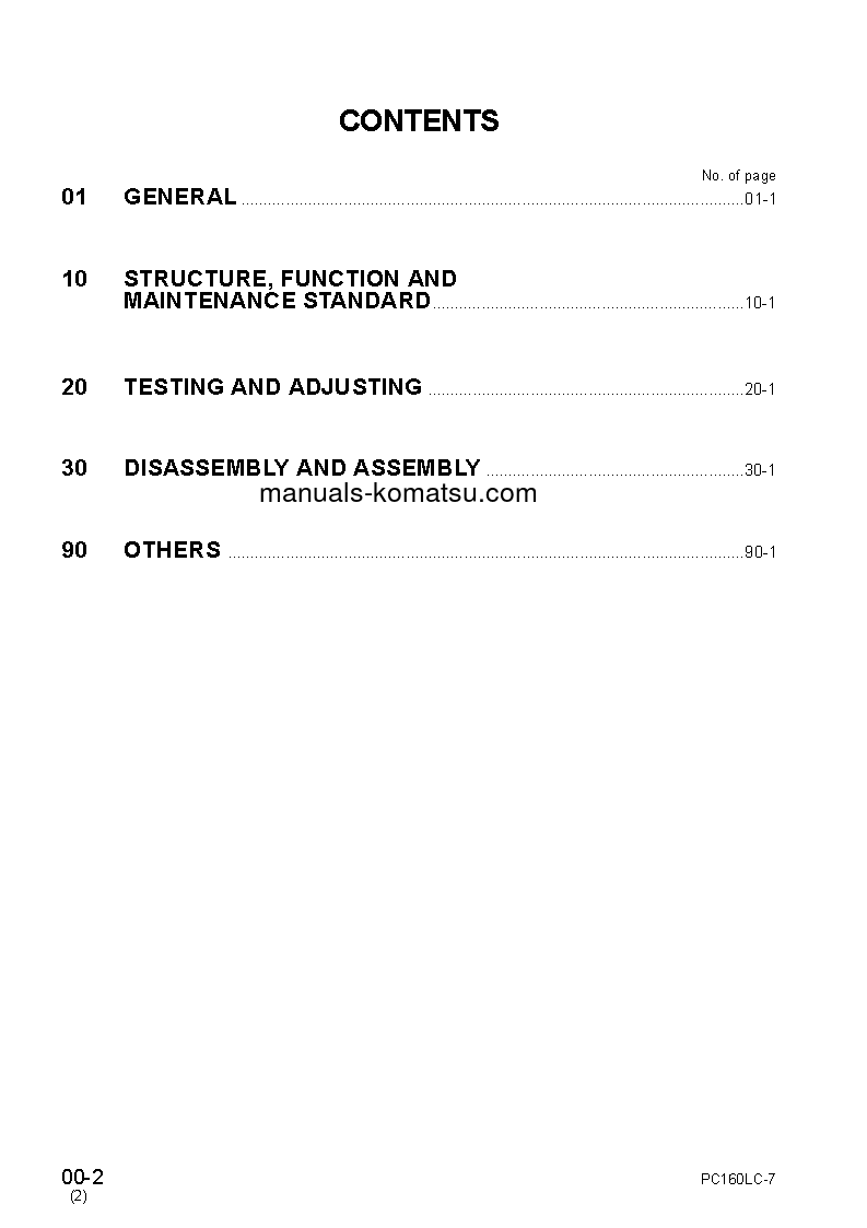 Protected: PC160LC-7(JPN)-FOR N. AMERICA S/N 10001-UP Shop (repair) manual (English)