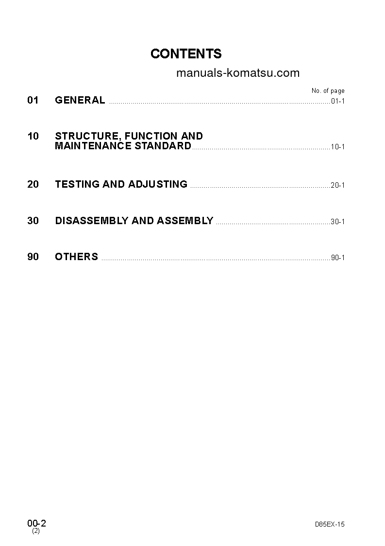 Protected: D85EX-15(JPN) S/N 10001-UP Shop (repair) manual (English)