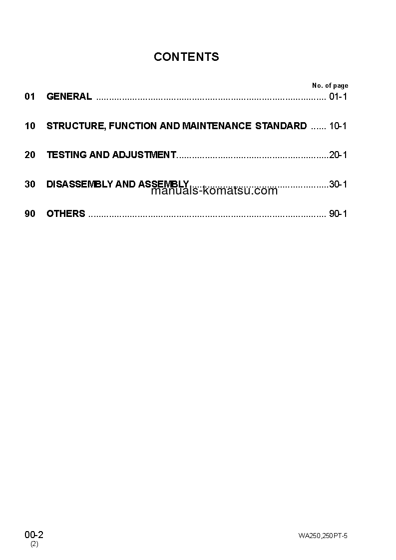 Protected: WA250PT-5(JPN)-FOR USA S/N 70001-UP Shop (repair) manual (English)