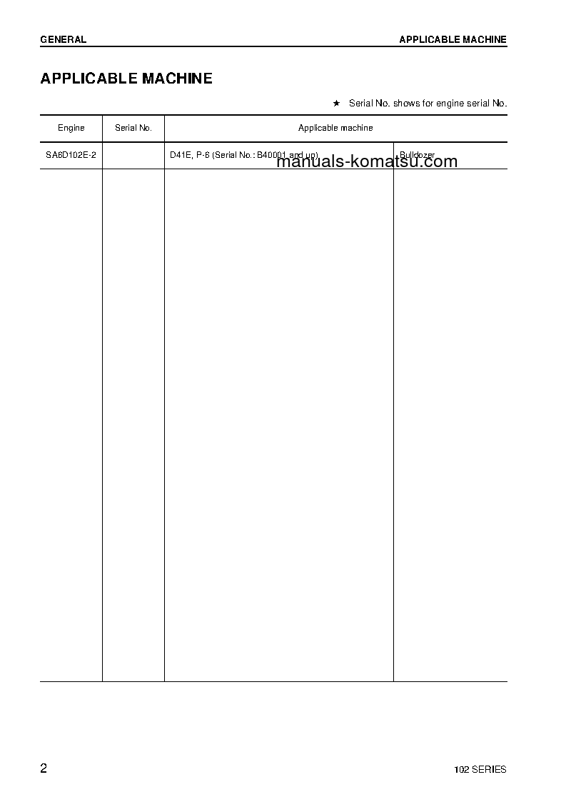 Protected: 102 SERIES(BRA) Shop (repair) manual (English)