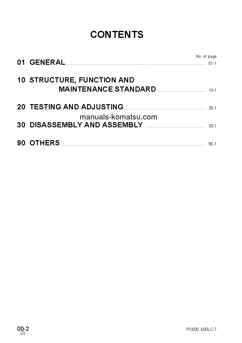 Protected: PC600LC-7(JPN) S/N 20001-UP Shop (repair) manual (English)