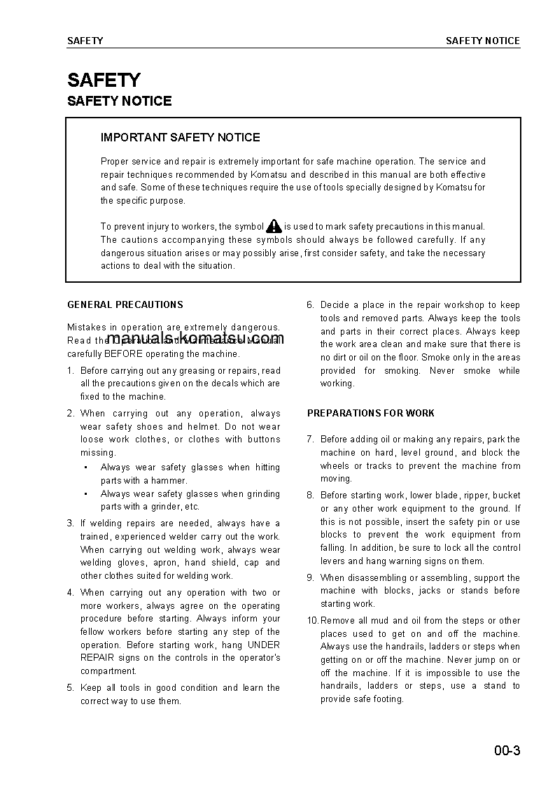 Protected: D275AX-5(JPN)-LANDFILL S/N 20001-UP Shop (repair) manual (English)