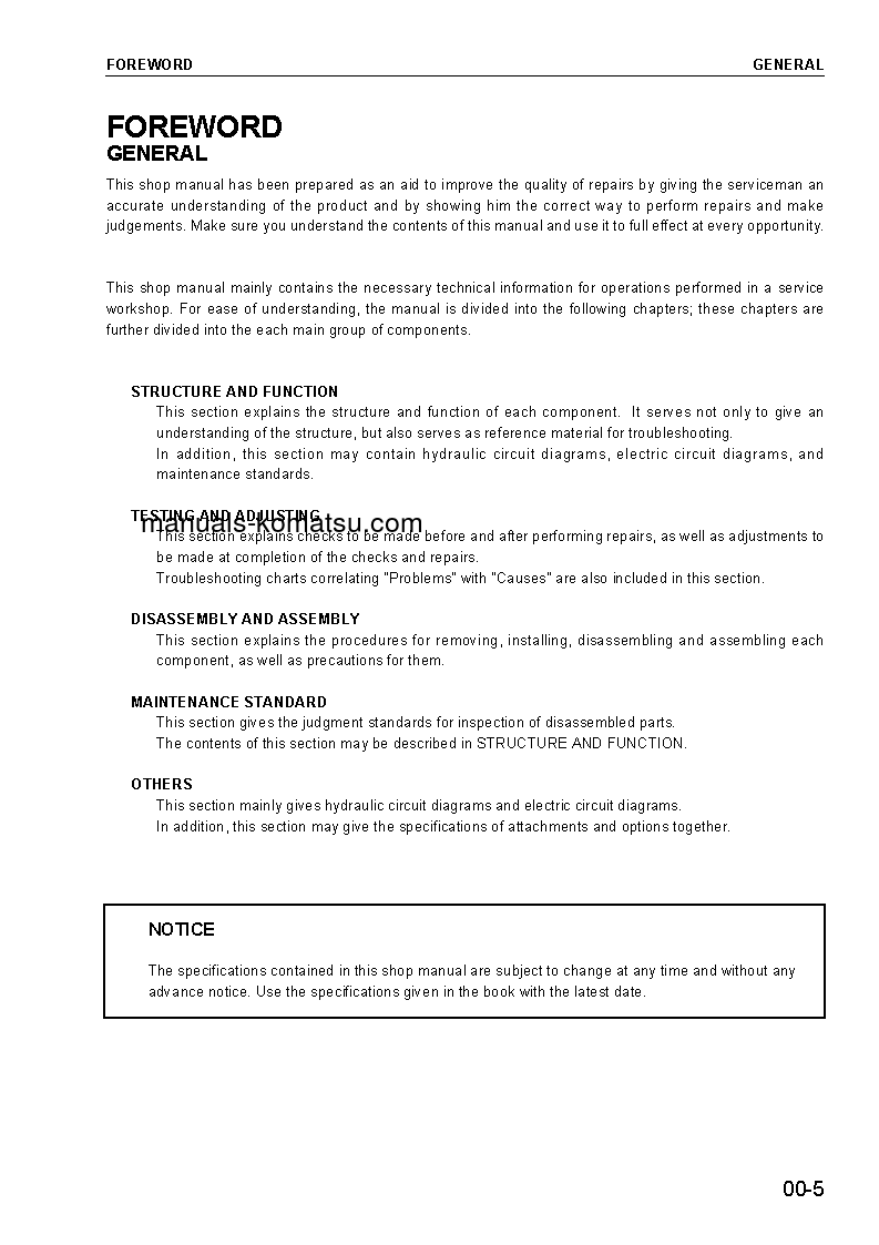 Protected: D275AX-5(JPN)-LANDFILL S/N 20001-UP Shop (repair) manual (English)