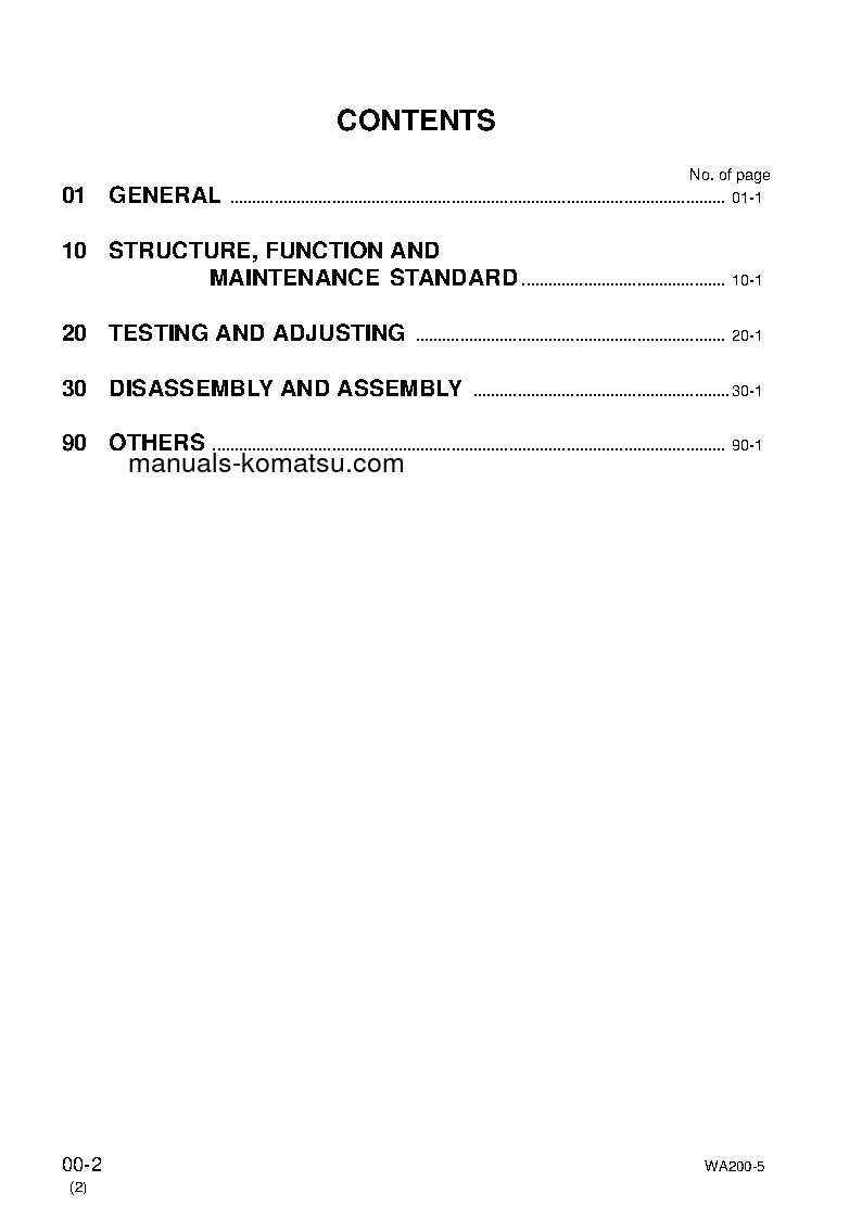Protected: WA200-5(JPN) S/N 65001-UP Shop (repair) manual (English)