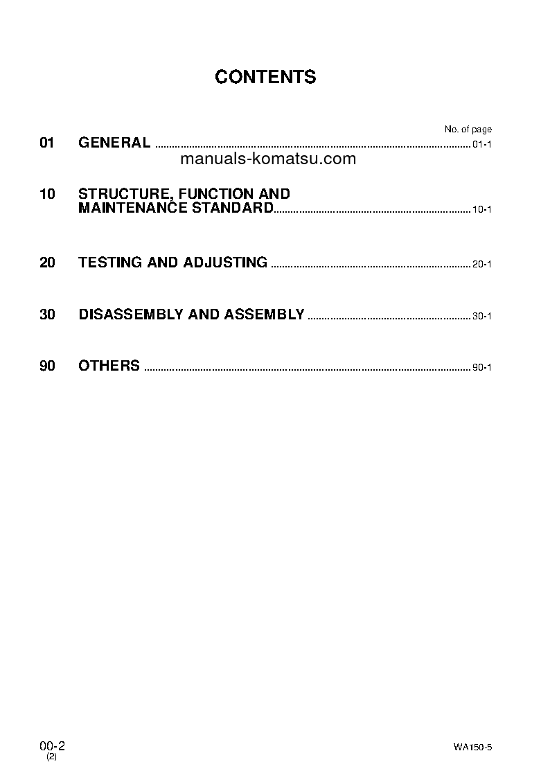 Protected: WA150-5(JPN)-FOR CAB S/N 65001-UP Shop (repair) manual (English)
