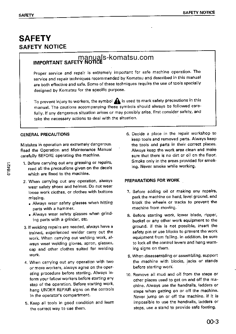 Protected: D85P-21(JPN) S/N 3001-UP Shop (repair) manual (English)