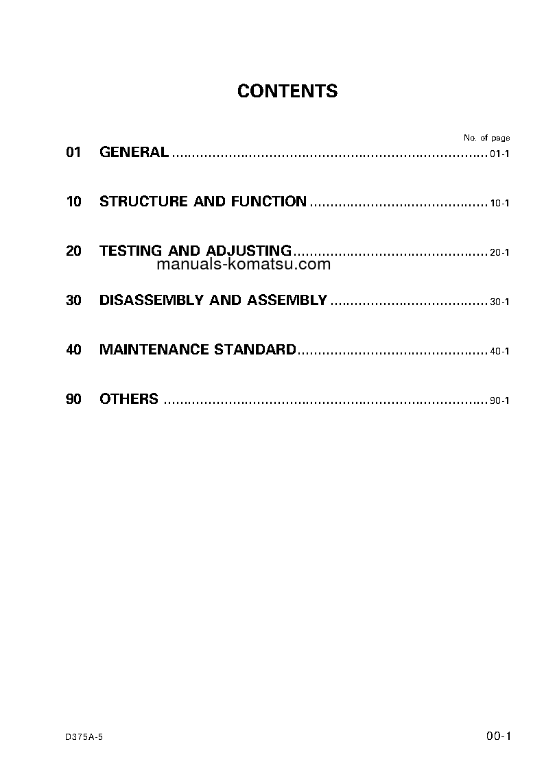 Protected: D375A-5(JPN)–50C DEGREE S/N 18200-UP Shop (repair) manual (English)