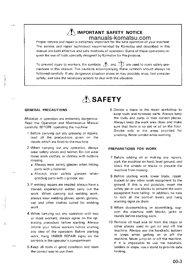 Protected: WA40-1(JPN) S/N 1001-UP Shop (repair) manual (English)