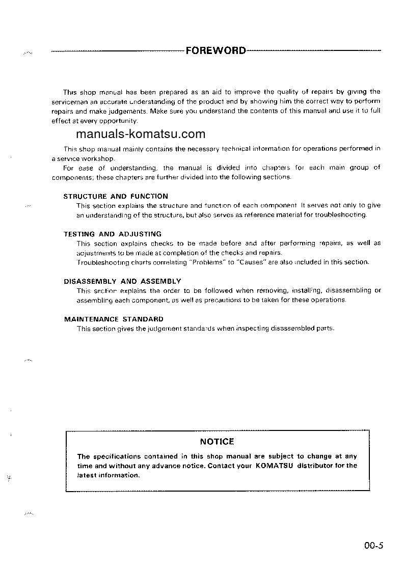 Protected: WA40-1(JPN) S/N 1001-UP Shop (repair) manual (English)