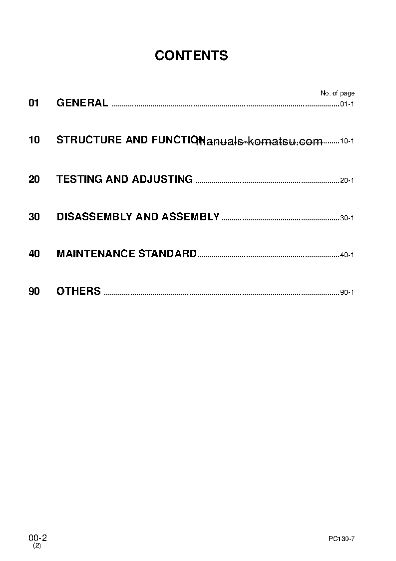 Protected: PC130-7(GBR)-K S/N 70001-UP Shop (repair) manual (English)