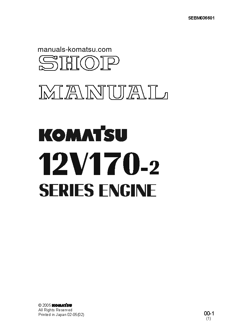 12V170E-2(JPN) S/N ALL Shop (repair) manual (English)