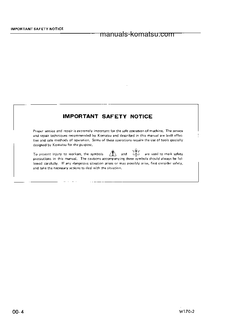 Protected: W170-2(JPN) S/N 60001-UP Shop (repair) manual (English)