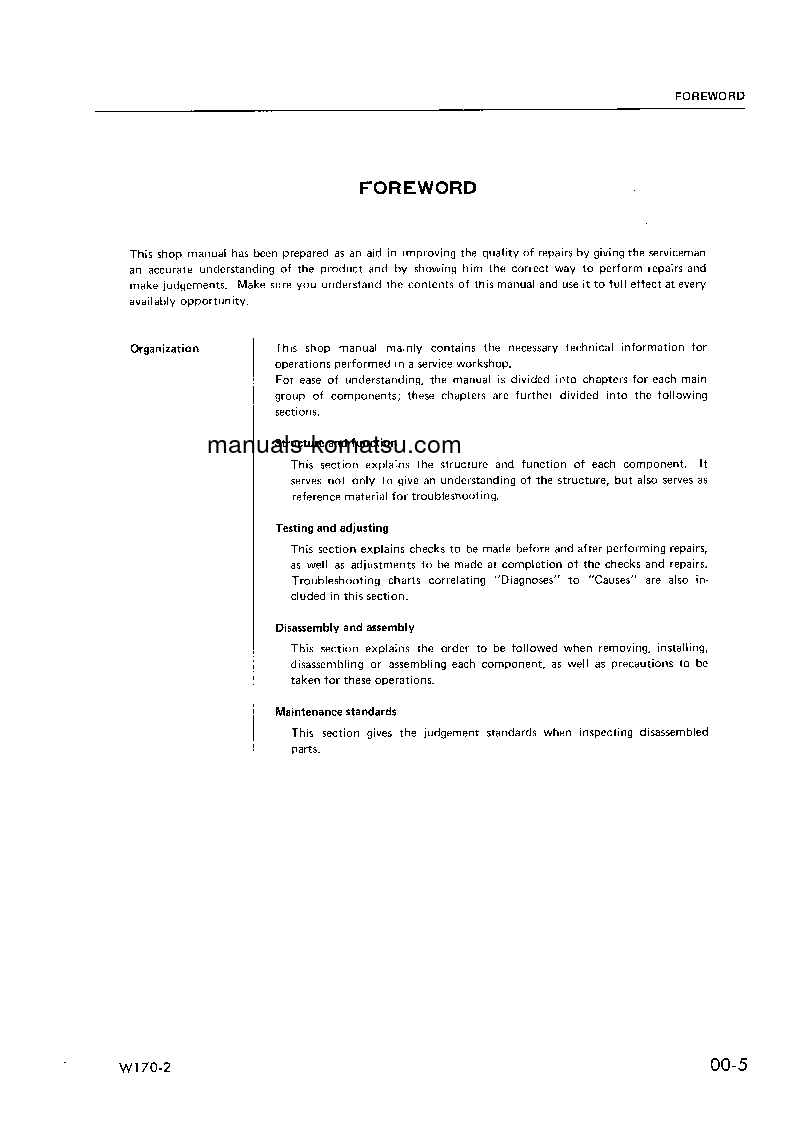 Protected: W170-2(JPN) S/N 60001-UP Shop (repair) manual (English)