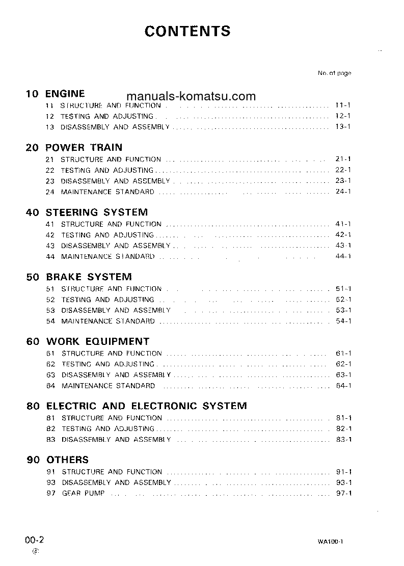 Protected: WA100-1(JPN) S/N 10001-UP Shop (repair) manual (English)