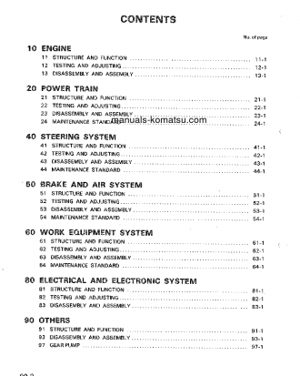 WA250-1(JPN) S/N 10001-UP Shop (repair) manual (English)