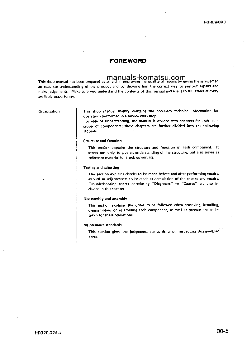 Protected: HD325-3(JPN) S/N 1501-UP Shop (repair) manual (English)