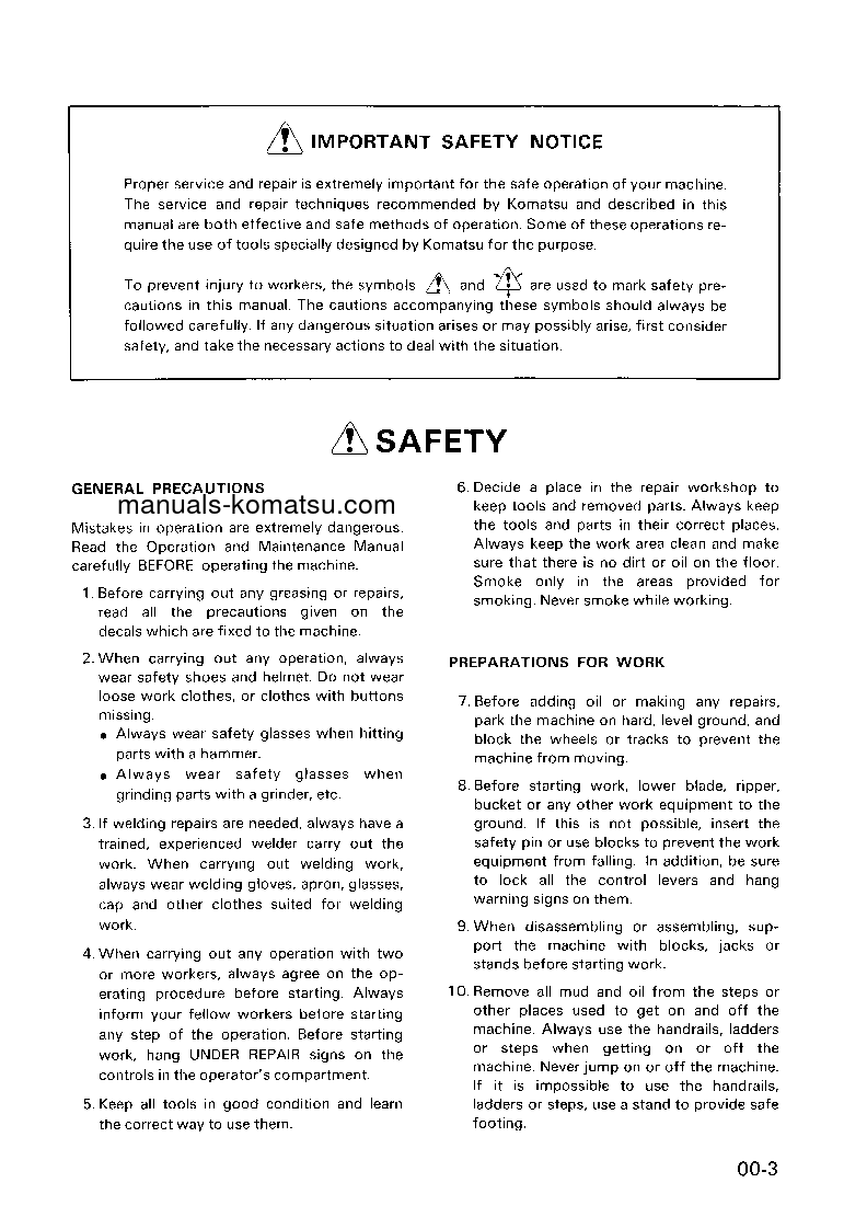 Protected: HD205-3(JPN) S/N 1003-UP Shop (repair) manual (English)