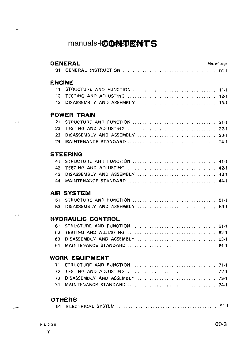 Protected: HD200-2(JPN) S/N 1002-UP Shop (repair) manual (English)