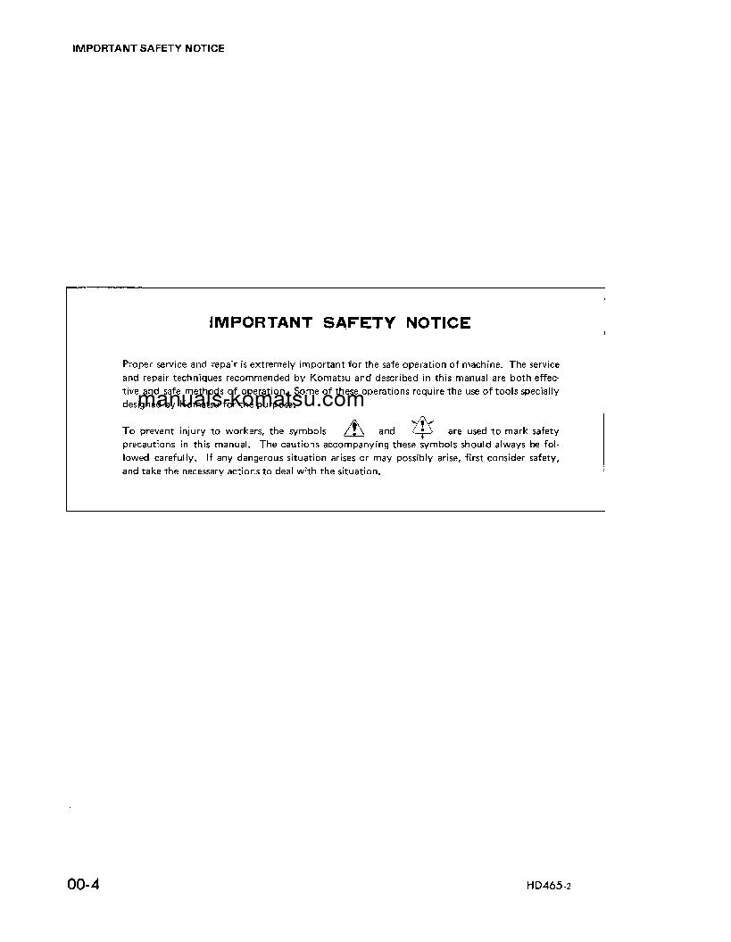 Protected: HD465-2(JPN) S/N 1102-UP Shop (repair) manual (English)