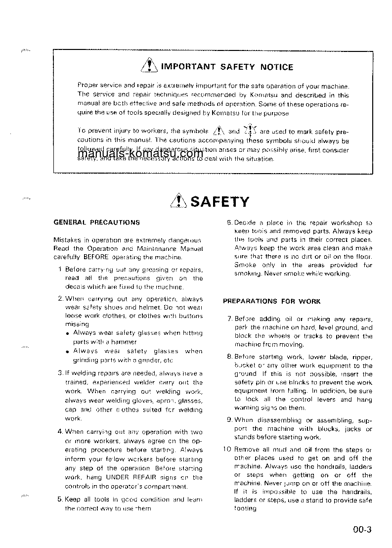 Protected: HD465-3(JPN) S/N 2001-UP Shop (repair) manual (English)