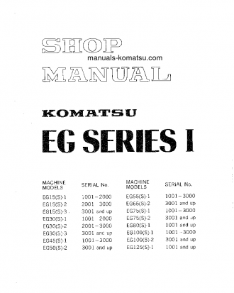 EG15-2(JPN) S/N 2001-3000 Shop (repair) manual (English)