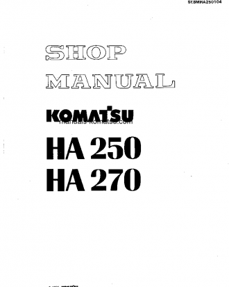 HA250-1(JPN) S/N 60691-UP Shop (repair) manual (English)