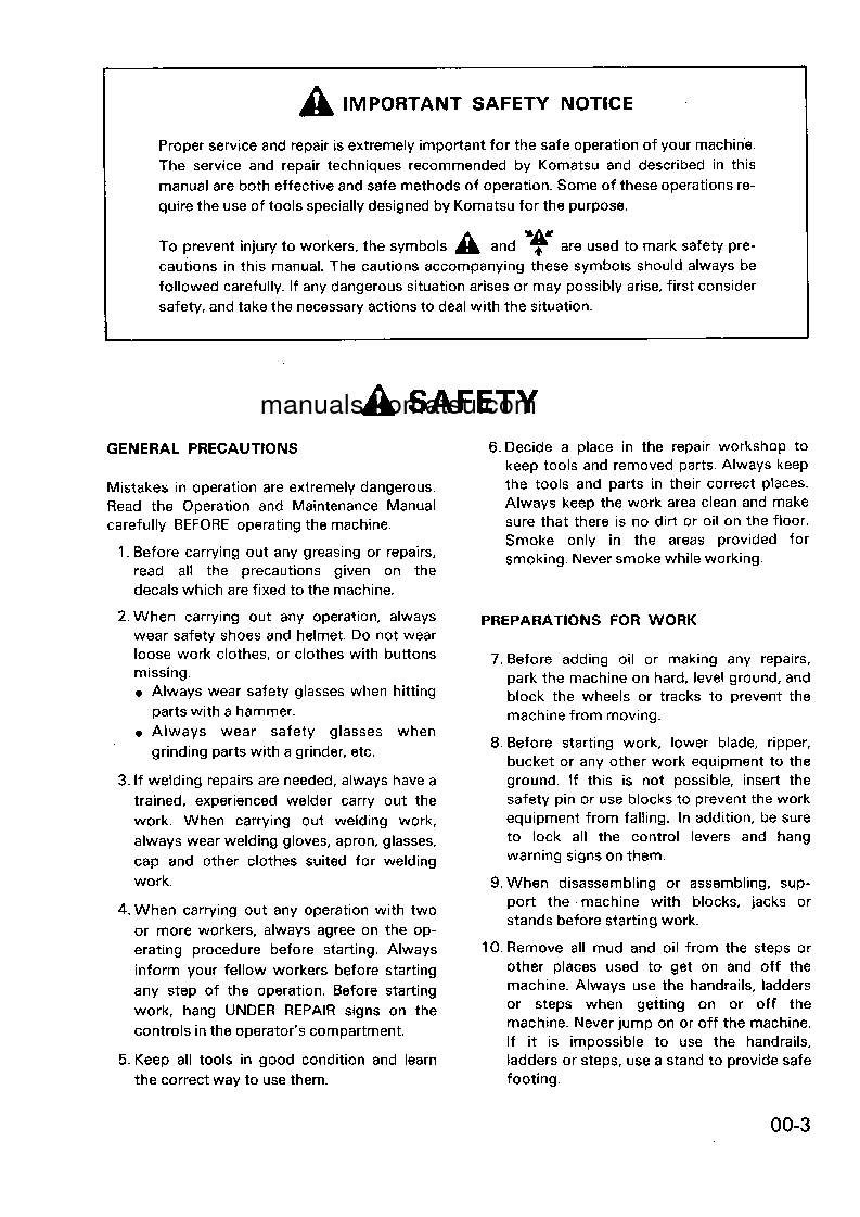 Protected: PC130-5(GBR)-K S/N K20655-UP Shop (repair) manual (English)