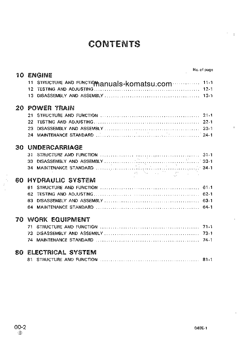 Protected: D63E-1(JPN) S/N 1001-UP Shop (repair) manual (English)
