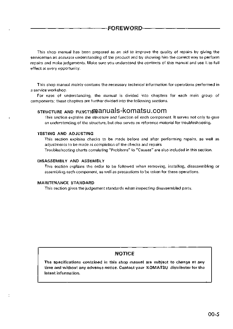 Protected: D63E-1(JPN) S/N 1001-UP Shop (repair) manual (English)