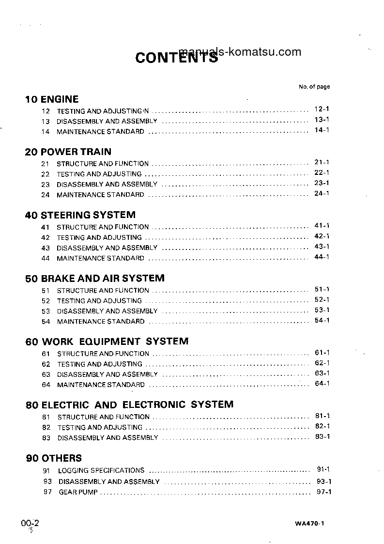Protected: WA470-1(JPN) S/N 10001-UP Shop (repair) manual (English)