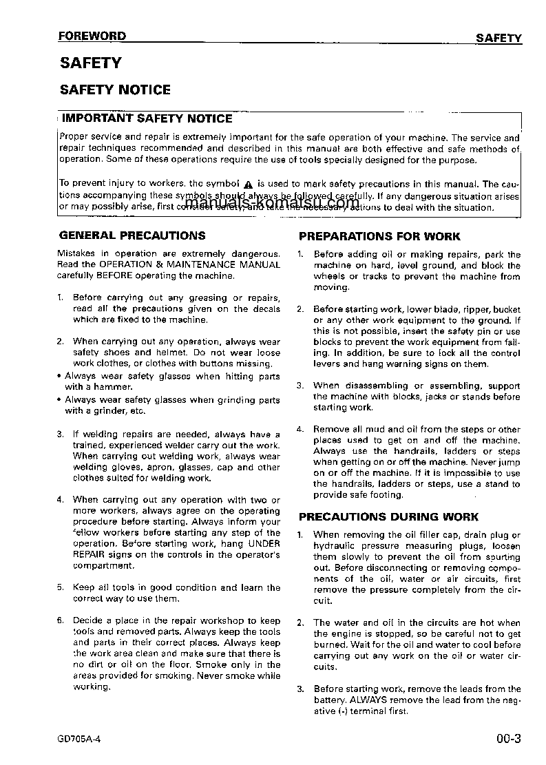 Protected: GD705A-4(JPN)–40C DEGREE S/N 23114-UP Shop (repair) manual (English)